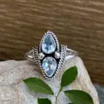 an image of a Double Faceted Blue Topaz and Sterling Silver Ring