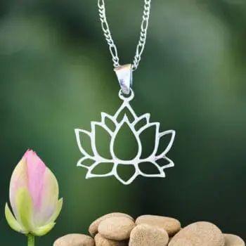 an image of a Sterling Silver Open Lotus Pendant