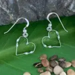 an image of a pair of Sterling Silver Angled Heart Earrings