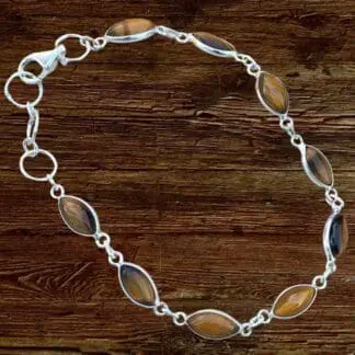 Marquise Tiger's Eye Sterling Bracelet