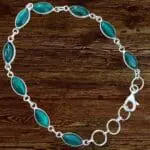 an image of a Malachite Marquise Sterling Bracelet