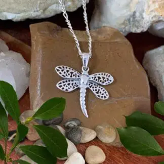 an image of an Airy Sterling Silver Dragonfly Pendant