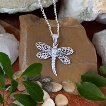 an image of an Airy Sterling Silver Dragonfly Pendant