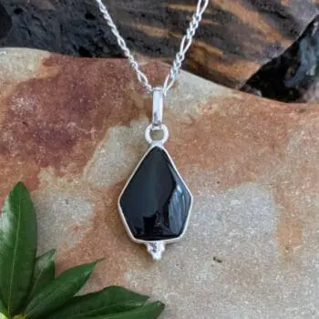 an image of a Geometric Black Onyx and Sterling Silver Pendant
