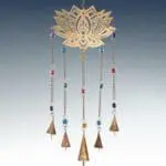 an image of a Recycled Metals Lotus Wind Wind Chime that is 20" long