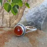 an image of a Round Carnelian and Sterling Silver Ring