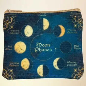 an image of a Moon Phases Coin Purse with blue background
