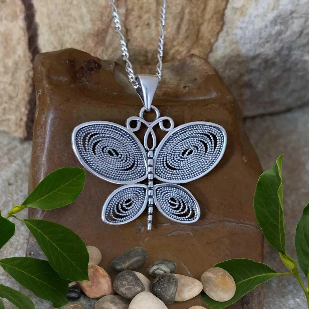 an image of a Beaded Sterling Silver Open Heart Earrings