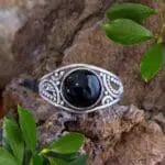 an image of a Round Black Onyx Filigree Sterling Silver Ring