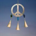 An image of a Recycled Metal Single Peace Sign Wind Chime