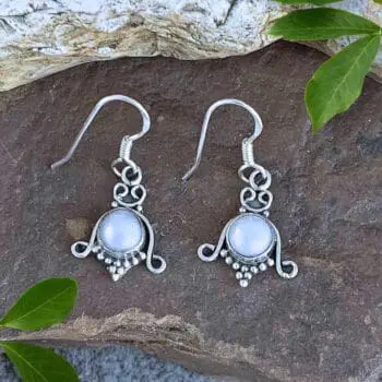an image of a pair of Dainty Dangly Pearl Earrings