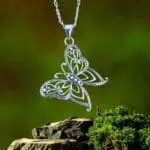 an image of a Sterling Silver Filigree Angled Butterfly Pendant