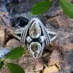 an image of a Double Faceted Citrine and Sterling Silver Ring