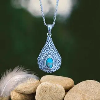 an image of a Pear Shaped Vintage Style Turquoise Pendant