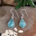 an image of a pair of Geometric Amazonite and Sterling Silver Earrings