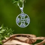 an image of a round Celtic Cross Sterling Silver Pendant