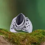 an image of a Marquise Black Onyx and Sterling Silver Ring
