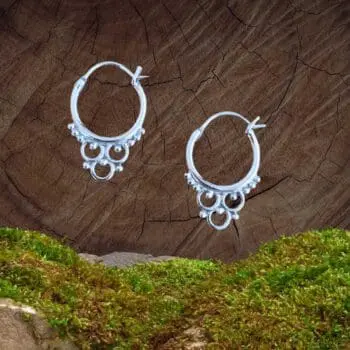 an image of a pair of Petite Circles Boho Sterling Silver Hoops