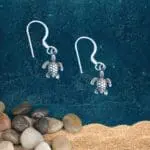 an image of a pair of Petite Sea Turtle Sterling Dangle Earrings