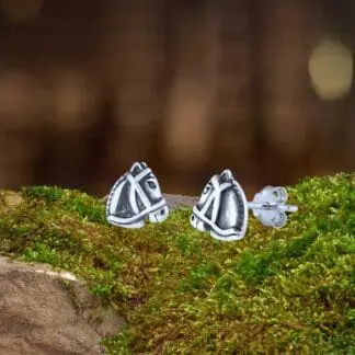 an image of a pair of Sterling Silver Horse Head Stud Earrings