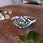 an image of a Dainty Teardrop Peridot Sterling Silver Ring