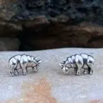an image of a Sterling Rhino Stud Earrings