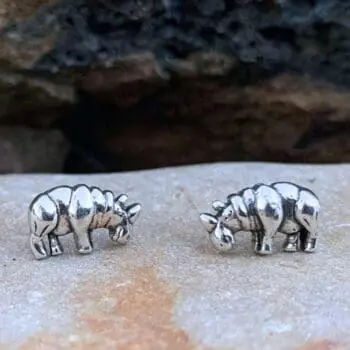 an image of a Sterling Rhino Stud Earrings