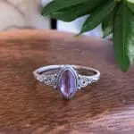 an image of a Dainty Marquise Amethyst and Sterling Silver Ring