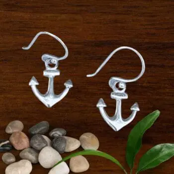 an image of a pair of Sterling Silver Anchor Earrings