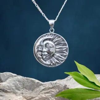 an image of a Celestial Moon and Sun Sterling Silver Pendant