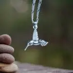an image of a dainty Sterling Silver Hummingbird Pendant