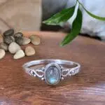 an image of a Petite Oval Labradorite and Sterling Silver Ring