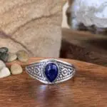 an image of a Teardrop Lapis Lazuli and Sterling Silver Ring