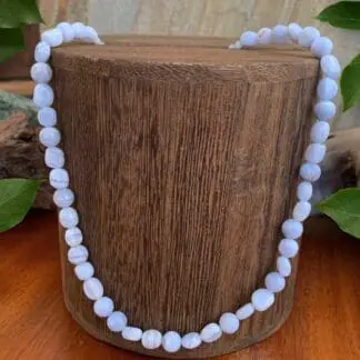 an image of a Blue Lace Agate Beaded Necklace