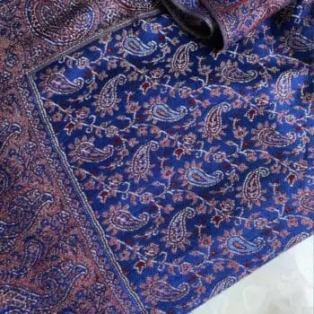 an image of an Indigo and Burgundy Paisley Scarf