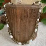 an image of a Faceted Smoky Quartz and Pearl Beaded Necklace
