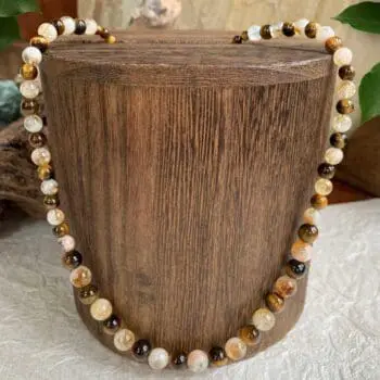 an image of a Citrine and Tiger’s Eye Beaded Necklace
