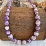 an image of a Amethyst and Chevron Amethyst Beaded Necklace