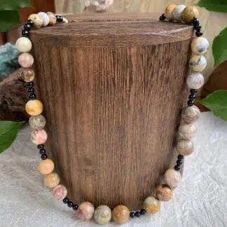 an image of a Crazy Lace Agate and Black Onyx Necklace