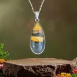 an image of a Teardrop Bumblebee Jasper and Sterling Silver Pendant
