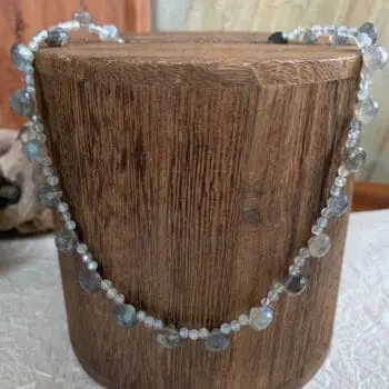 an image of a Faceted Labradorite Beaded Necklace