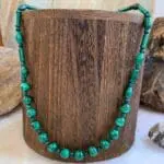 an image of a Malachite Tubes and Round Beads Necklace