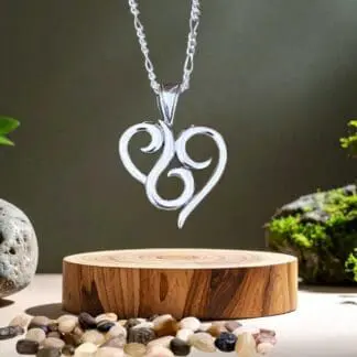 an image of a Sterling Swirl Heart Pendant