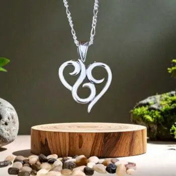 an image of a Sterling Swirl Heart Pendant