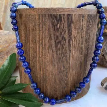 an image of a Lapis Lazuli Tubes and Round Beads Necklace