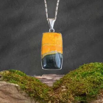 an image of a Bumblebee Jasper and Sterling Silver Rectangle Pendant