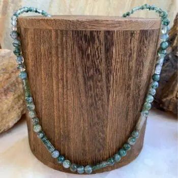 an image of a Moss Agate Beaded Necklace