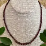 an image of a Dainty Teardrop Garnet Beaded Choker Necklace