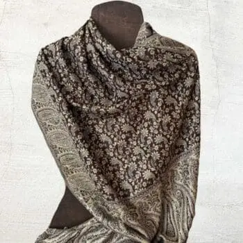 an image of a Chocolate Brown and Cream Paisley Scarf