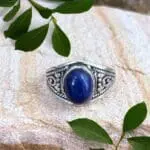 an image of an Oval Lapis Lazuli and Oxidized Sterling Silver Ring